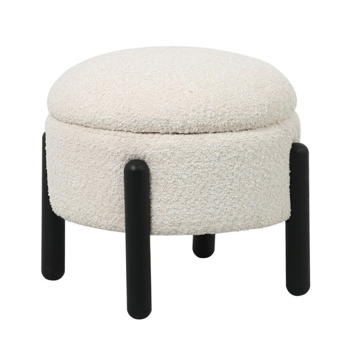 Giga Meubel Poef Charlise - Beige - Stof/Metaal - 45x45x36cm - vtwonen shop