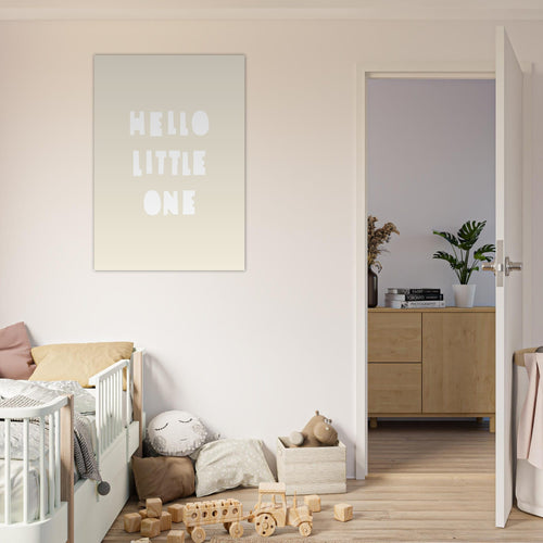 Artfulprints Poster Hello little one wit   - 50x70 cm - Taupe