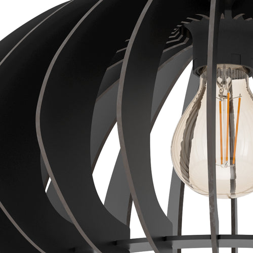 EGLO plafondlamp Cossano 3 - e27 - ø45 cm - hout - zwart