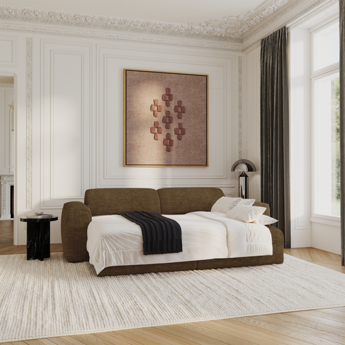 Sia Home - Rechte bank YUMA - Fluweel met structuur - Expresso bruin - 240cm - vtwonen shop