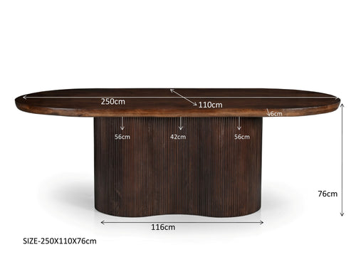 Livingfurn eetkamertafel Sevilla Brown - 250cm - mangohout
