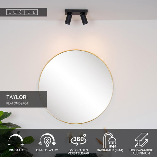 Lucide plafondspot badkamer TAYLOR - 2xGU10 - Zwart