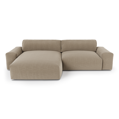 Sia Home - Hoekbanken links BLISS - Zacht aanvoelende geweven stof - Mol - 310cm - vtwonen shop