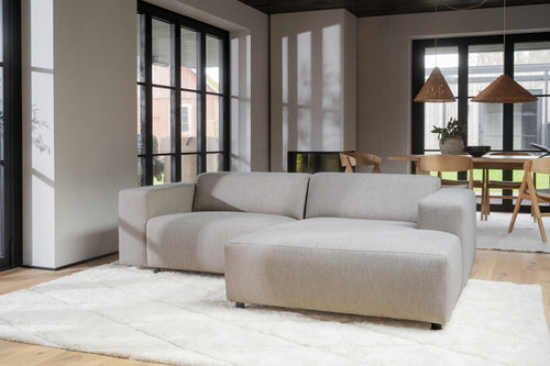 Rowico Home Willard gestoffeerde 3-zits hoekbank lichtbeige - rechts - 234 cm