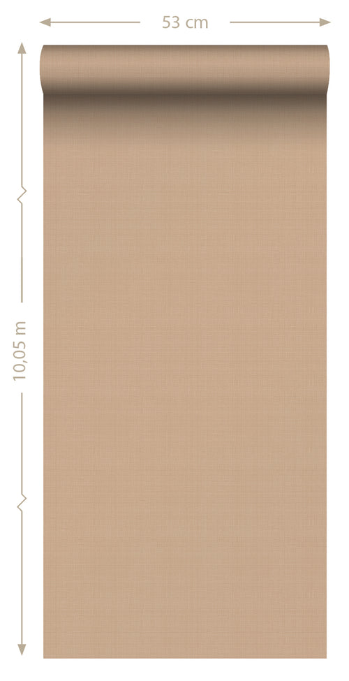 ESTAhome behang linnenstructuur licht terracotta - 53 cm x 10.05 m - 139473