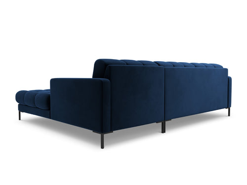 Cosmopolitan Design rechter hoekbank Bali 5-zits, flueel, koningsblauw - 185x293x75cm