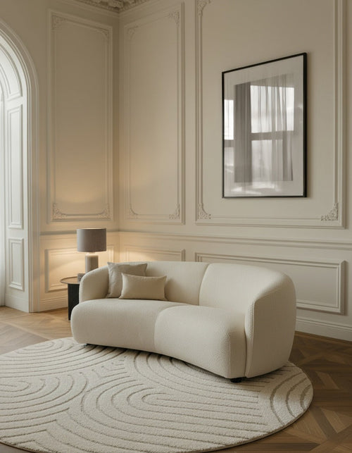 AFK Living vloerkleed Groove - reliëfeffect - wit - 120 x 120 cm