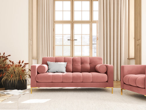 Cosmopolitan Design Bank Bali 2-zits, flueel, roze - 96x152x75cm