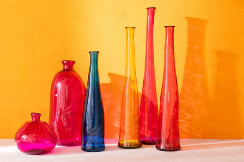 J-Line vaas Noah - glas - blauw - small - 80 cm hoog