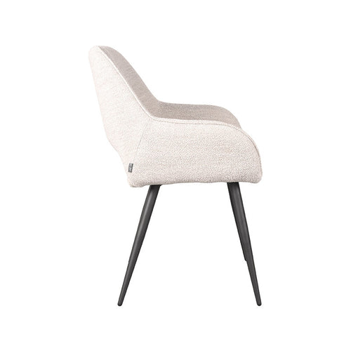 LABEL51 Eetkamerstoel Fer - Naturel Bouclé - Zithoogte 48cm