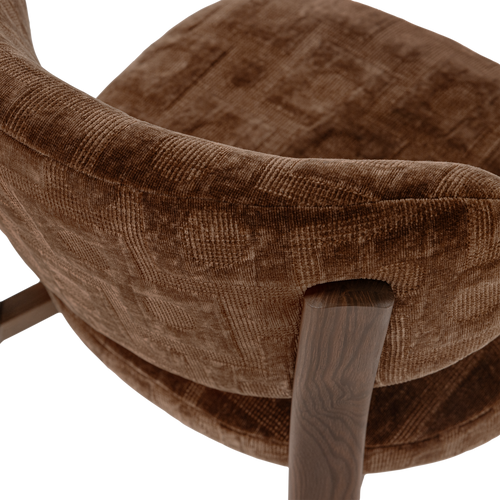 WOOOD eetkamerstoel Foon - 3d Structuurstof - Bruin - Set Van 2 - 81x48x55