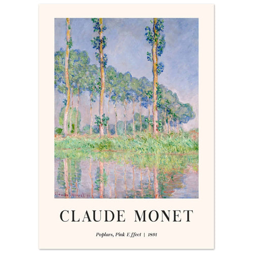 Artfulprints Poster Claude Monet - Poplars, pink effect   - 50x70 cm - Meerkleurig