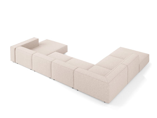 Cosmopolitan Design Panoramische hoekbank links Arendal 7-zits, chenille, beige - 262x364x70cm