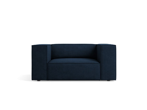 Cosmopolitan Design Fauteuil Arendal chenille met ribbeleffect, koningsblauw - 102x124x70cm