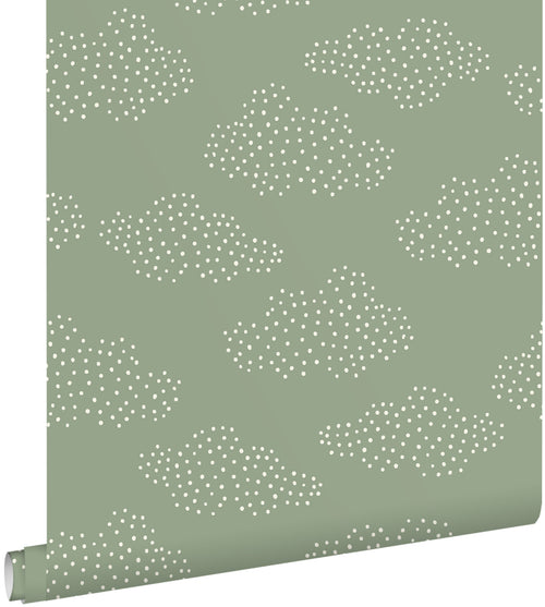 ESTAhome behang wolkjes groen - 50 x 900 cm - 131223 - vtwonen shop
