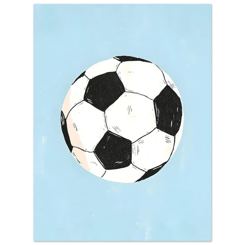 Artfulprints Poster Klassieke voetbal   - 30x40 cm - Blauw