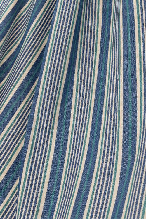 J-Line hangmat Strepen - katoen/polyester - blauw/wit