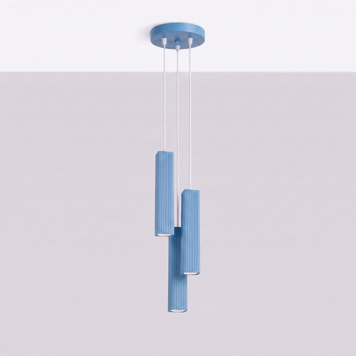 Sollux Lighting Hanglamp RAYO 3P azuurblauw - 20x20x108cm