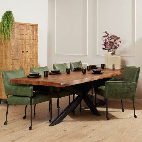StarFurn Eettafel Boston - Rechthoek Naturel Mangohout - 300x100x76cm