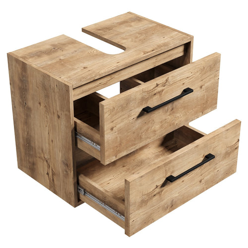 Badplaats Wastafelkast Florence 60 x 35 x 47 cm – Kastanje Eiken – Onderkast met Uitsparing