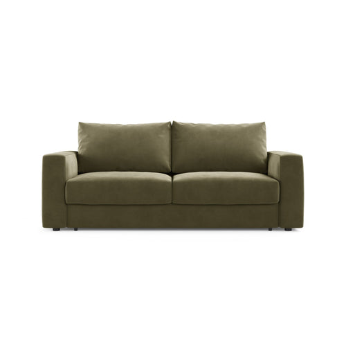 Cosmopolitan Design - Converteerbare bank Grena 3-zits, flueel groente - 100x205x90cm
