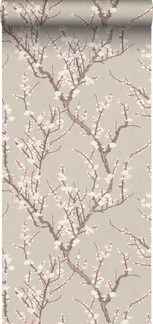 Sanders & Sanders behang bloesemtak beige en wit - 53 cm x 10 m - 640177 - vtwonen shop