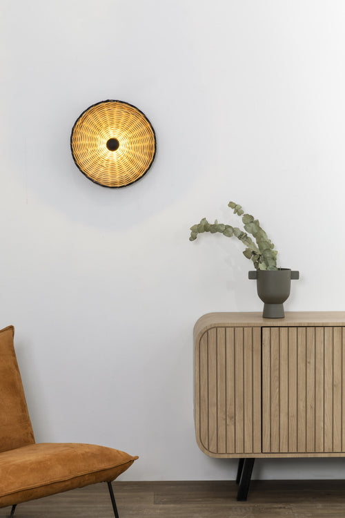 Faro Costas 400 H70 Zwart, rotan wand-/plafondlamp