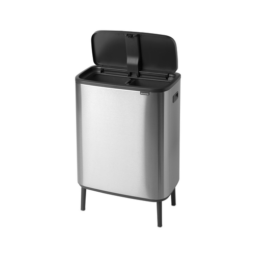 Brabantia Bo Touch Bin Hi, met 2 binnenemmers, 2 x 30 liter - Matt Steel Fingerprint Proof