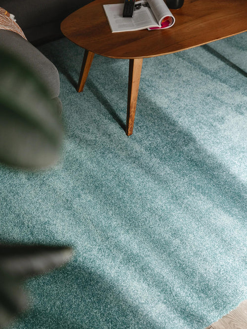 benuta wasbaar shaggy vloerkleed Melvin - turkoois - 200x300 cm