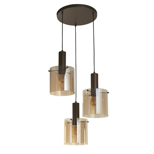 Searchlight hanglamp Sweden - 3 lichts - 47  x 150   cm - bruin