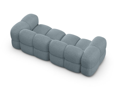 Cosmopolitan Design Bank Loretto 4-zits, structurele stof pastelblauw - 100x250x68cm