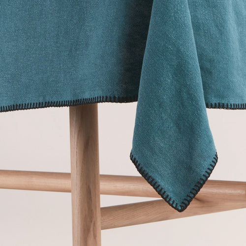 Madura Rechthoekig tafelkleed Nino indigo en zwarte slinger 140x320 cm