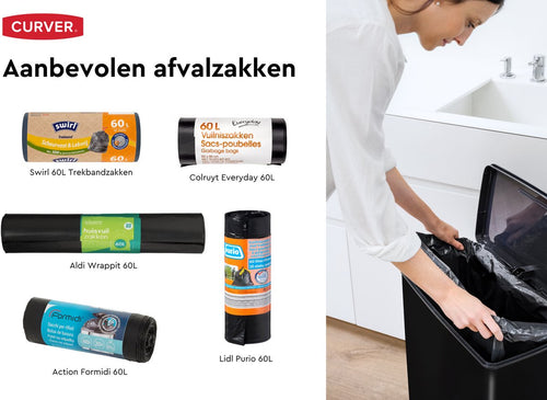 Curver Decobin Prullenbak - 65L - Rechthoekig - Zwart - vtwonen shop