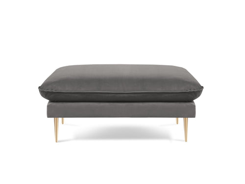 Cosmopolitan Design Poef Vienna flueel, lichtgrijs - 73x93x43cm