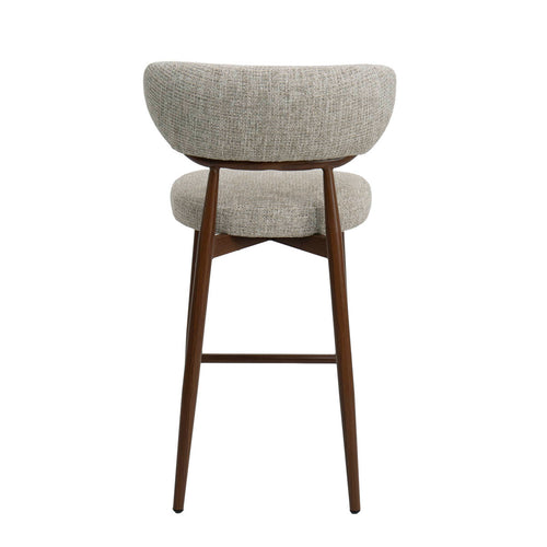 DÉJA Living Barkruk Milan - Beige/Walnoot - Zithoogte 75cm - Set van 2