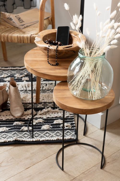 J-Line vaas - glas - transparant - Ø 21 cm - vtwonen shop