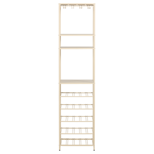 WOOOD multifunctioneel wijn-/drankenrek Reese - Metaal - Zand - 185x45x40