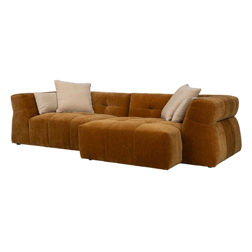 Dutchbone Hodge Bank met Chaise Longue Rechts Okergeel