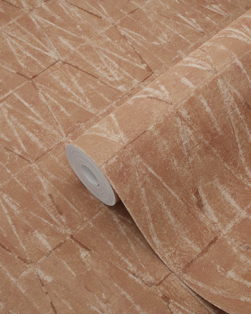 ESTAhome behang grafische lijnen terracotta - 50 x 900 cm - 131418 - vtwonen shop