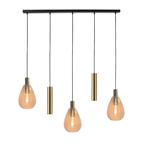 Freelight hanglamp Dorato - 5 lichts - 126  x 150   cm - zwart goud - vtwonen shop