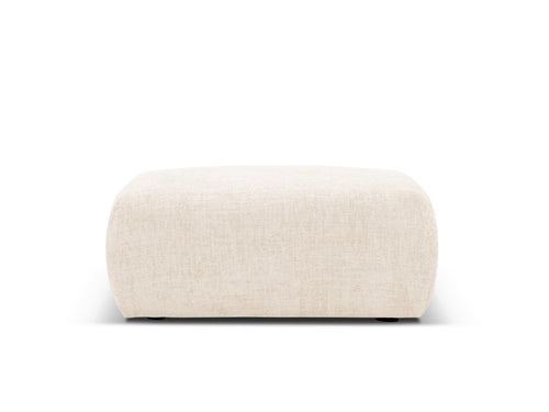Cosmopolitan Design Poef Matera chenille, lichtbeige - 68x86x40cm