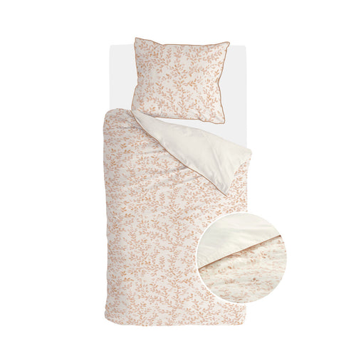 Walra - Dekbedovertrek Blushed Leaves - 140x220 cm - Off White / Roze