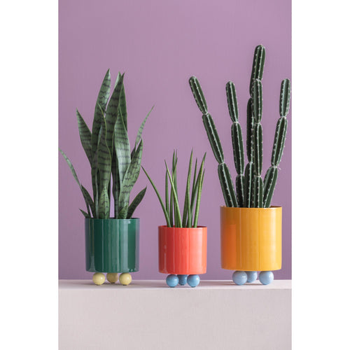 Present Time bloempot Double Funky Large - geel - Ø20cm - vtwonen shop