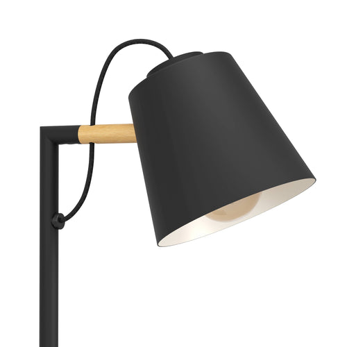 EGLO tafellamp/bureaulamp Lacey - e14(excl) - hout - zwart/bruin