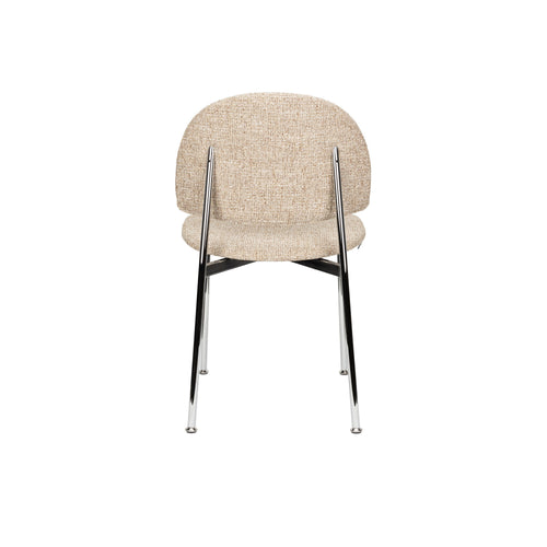 Zuiver Sunrise Eetkamerstoel Chrome/Beige - Set van 2