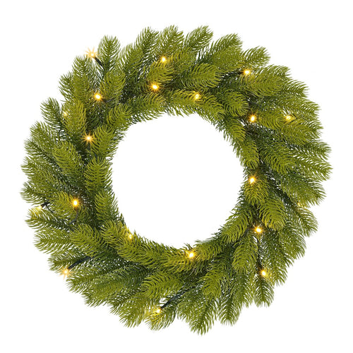 Black Box Trees Nagoya Kerstkrans met LED Verlichting - H12 x Ø45 cm - Groen