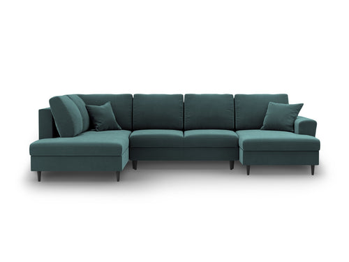 Cosmopolitan Design Links panoramische slaapbank met opbergdoos Kyoto 7-zits, flueel olie - 194x313x88cm