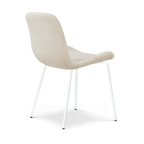Nolon Nora-Fé Eetkamerstoel Cottonbeige - Wit Onderstel