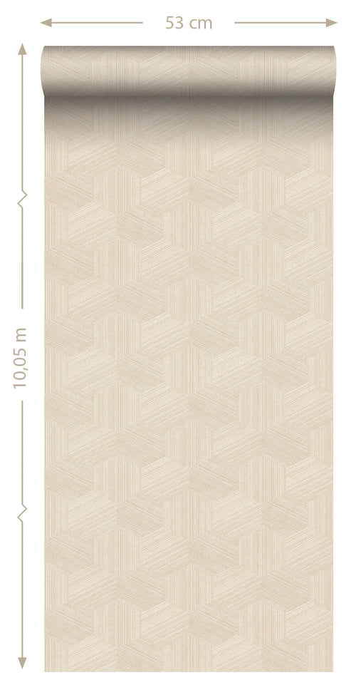 Origin Wallcoverings behang grafisch 3D motief lichtbeige - 50 x 900 cm - 347993 - vtwonen shop