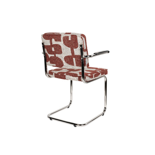 Zuiver Ridge Deco Symbols Eetkamerstoelen Armleuning Rood - Set van 2